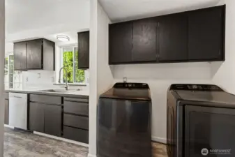 Laundry off of kitchen.