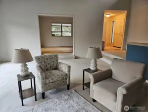 Living room looking at Entry and Bonus space - Office or Piano room?