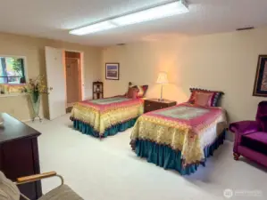 Lower level bedroom and bath entry