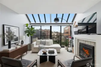 Top floor unit filled with natural light. Virtually Staged.