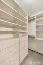 Custom primary walk in closet