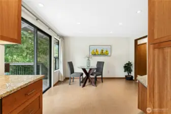 Abundant cabinetry and counter space create a highly functional kitchen workspace.
