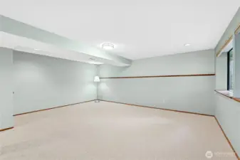 Large lower level living space perfect for movie nights or entertaining.