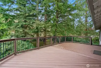 Large deck space perfect for summer gatherings and outdoor dining.