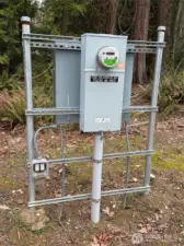 Power is on site and ready for use. Note the power outlets, your contractor can plug in his equipment and start sawing!