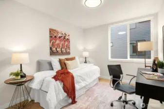 The homes third bedroom is extremely flexible, making a great place for guests or a home office