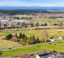 Lot 2 Aerial view of proximity toward the Strait of Juan de Fuca and Vancouver Island