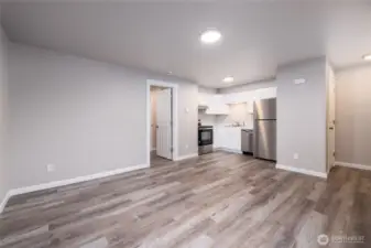 Open floor plan in 1 bedroom apartments