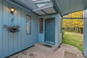 Front door entry to house