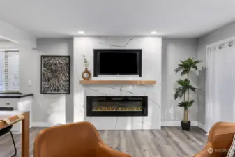 Custom tile fireplace