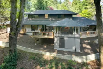 Storage under home with easy access.