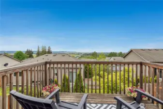 Enjoy beautiful city and mountain views from your deck.