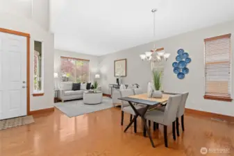 Rich hardwoods in Living and Dining areas.