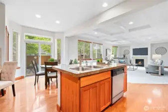 Open Kitchen & Family Room creates large spaces to gather.