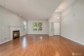 Looking back toward the front door - notice the vaulted ceilings.
