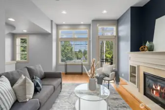 Cozy living room with fireplace