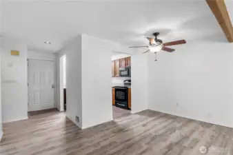 Dining room is right outside your kitchen.