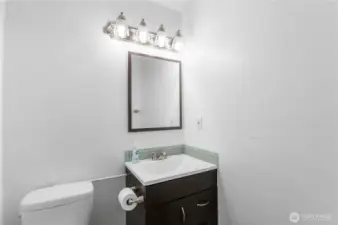 Downstairs powder room for your guests.