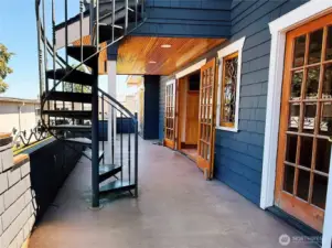 Side Deck with Iron Spiral Staircase to Upper Deck