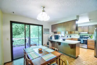Dining room that leads to back deck.
