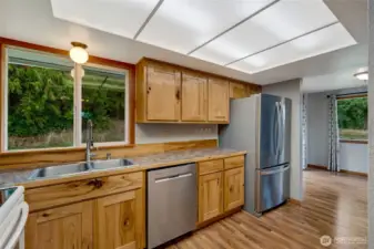 Kitchen with hickory cabinets