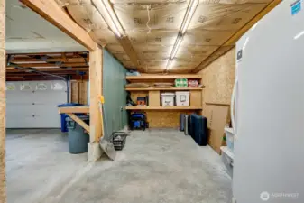 Attached Garage with Work Space