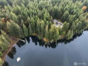 community pool with views of the lake.