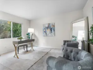 Sitting area in primary bedroom