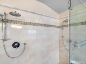 Primary shower w/ dual shower heads
