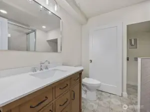 Basement Bathroom plus laundry hookups.