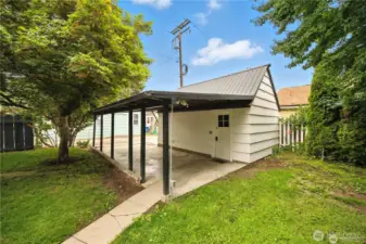 Garage and Carport with alley access.