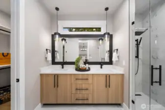 Enjoy the comfort of heated floors in the primary bath.