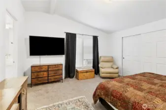 Primary bedroom with an expanded closet.