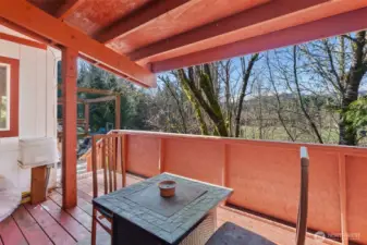 and more space on the covered deck by lap pool