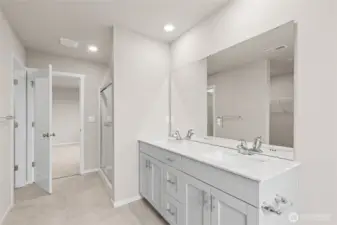 2 sinks and large vanity.  Pictures are for representational purposes only. Materials and colors may vary,