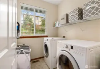 Laundry room right off the kitchen.