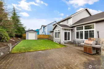 Take advantage of the large storage shed.