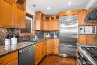 Ample cabinetry, Bosch dishwasher, and SubZero refrigerator...