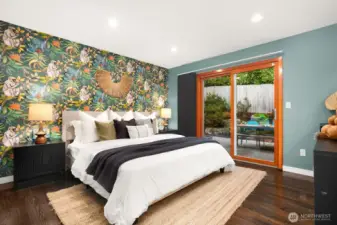 The first of three bedrooms on the main floor, we begin with the spacious primary suite...