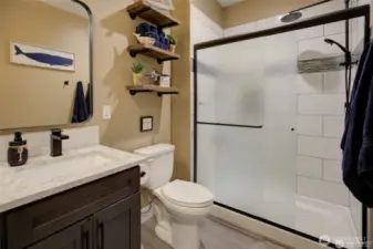 Primary bath with custom tile work