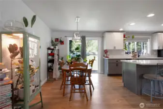 Dining space open to kitchen and living room.