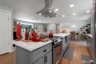 Great kitchen space with tons of cabinets and counter space.