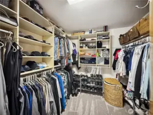 Large custom walk-in closet.