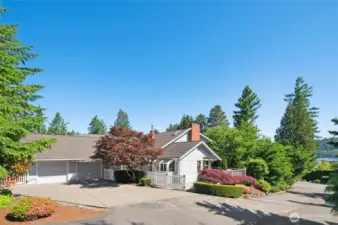 2-car garage with spacious driveway on private dead end road.