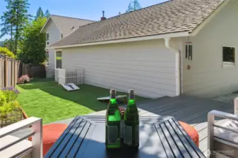 Enjoying dining al-fresco, a fun game of corn hole, or letting the pets outside to enjoy the backyard!