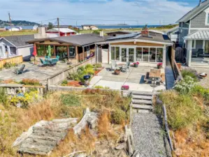 The home has a private pathway leading down to the water's edge.