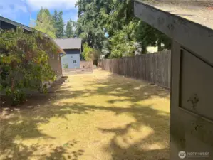Side yard with shed