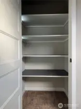 Lighted Linen/storage closet upstairs