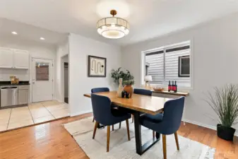 Good size dining room, creates a open, but cozy feel with the kitchen.