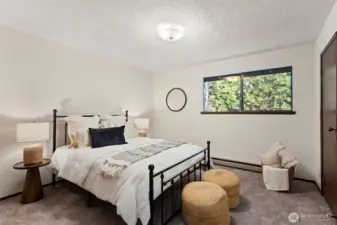 The upstairs has 2 bedrooms, a full bath & good closet space.